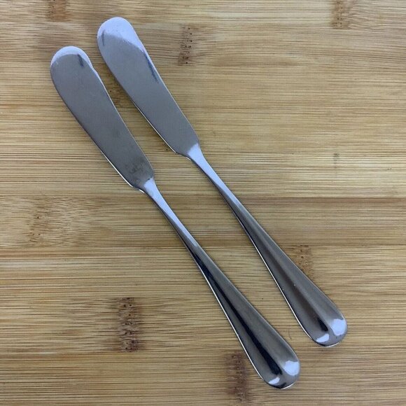 International Silver Gran Royal Stainless Steel Butter Knives Spreaders Set Of 2 - Picture 1 of 4